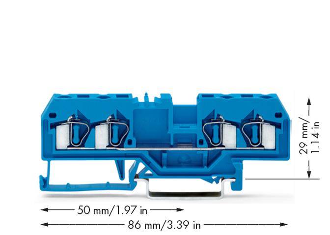 WAGO 281-654 Durchgangsklemme 6 mm Zugfeder Belegung: N Blau 50 St.