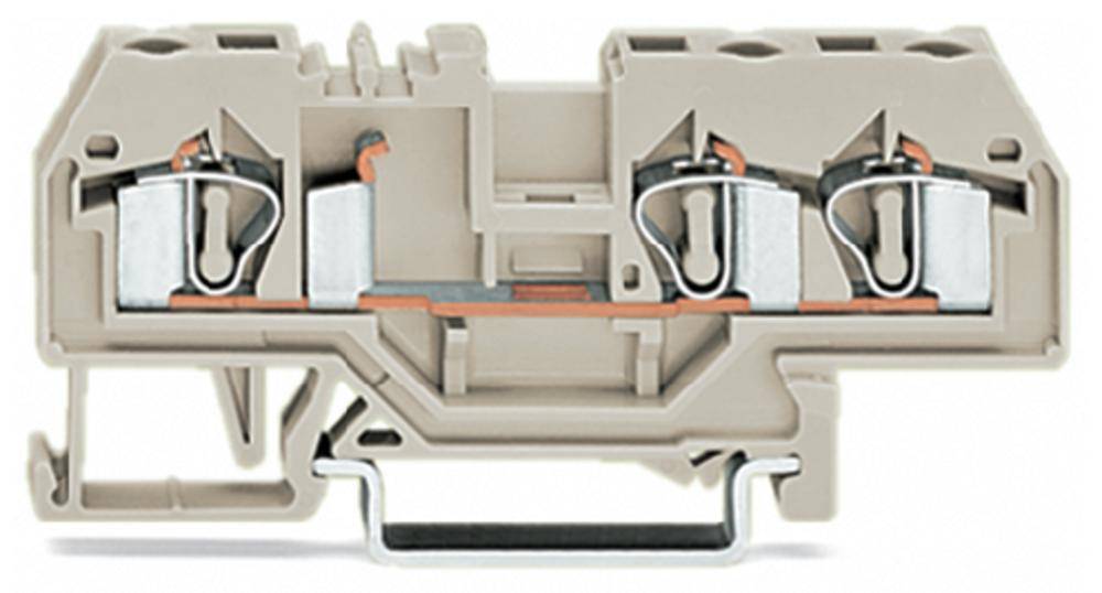 Zweistöckige Klemmbuchse mit Schraubverbindung, zeigt internen Aufbau für elektronische Verkabelung und sichere Stromverteilung.