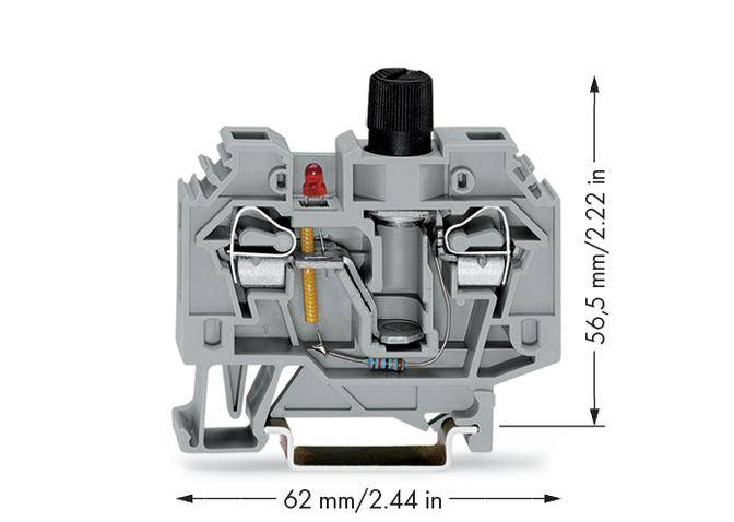 WAGO 282-128/281-413 Sicherungsklemme 13 mm Zugfeder Belegung: L Grau 40 St.