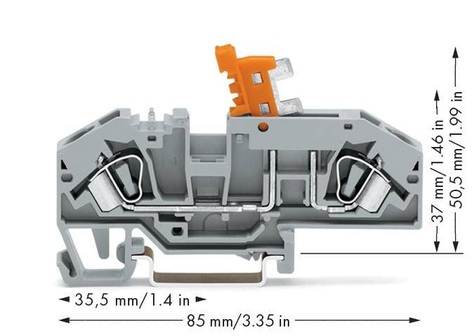 WAGO 282-697 Trennklemme 8mm Zugfeder Belegung: L Grau 25St.