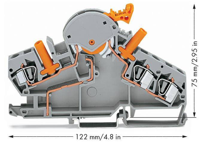 WAGO 282-870 Trennklemme 8 mm Zugfeder Belegung: L Grau 20 St.