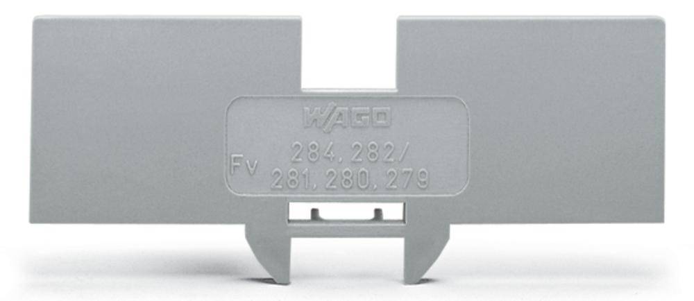 Graue Abdeckung mit der Aufschrift 'WAGO 284, 282/281, 280, 279'. Verwendet für elektrische Anschlussklemmen.