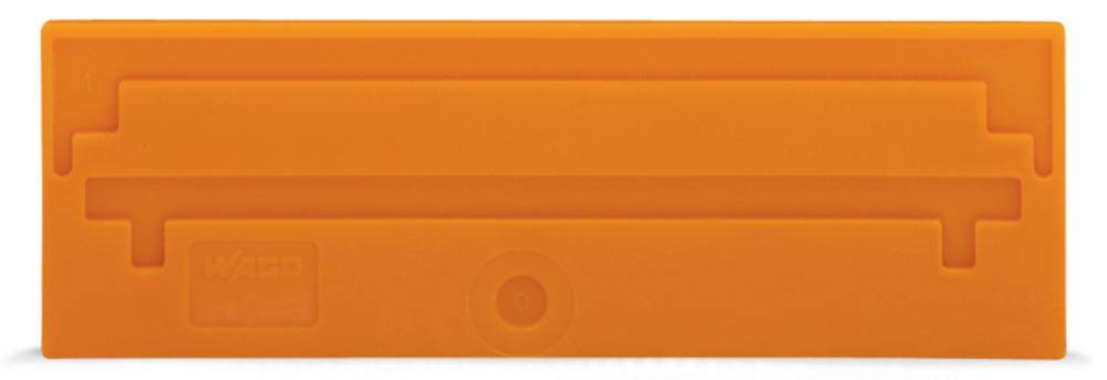 Ein rechteckiges, orangefarbenes Kunststoffwerkzeug, vermutlich ein Rakel, verwendet für gleichmäßiges Verteilen von Materialien.