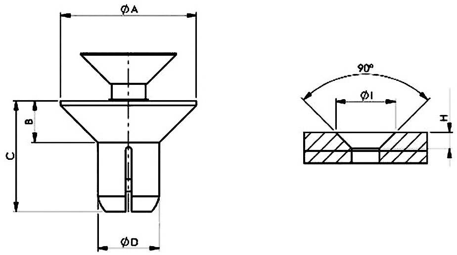 PB Fastener SRCS-4090B Spreizniete Loch-Ø 4.2mm Schwarz