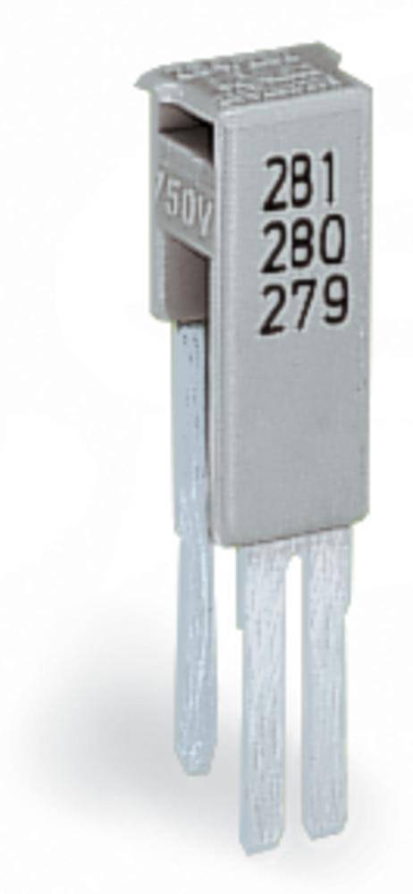 Ein graues elektronisches Bauteil mit drei Metallpins. Die seitliche Beschriftung zeigt '2B1', '2B0', '279', '750V'.