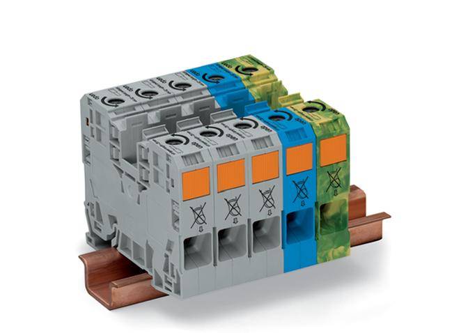 WAGO 285-139 Drehstomklemme 16 mm Zugfeder Grau, Blau, Grün, Gelb 1 St.