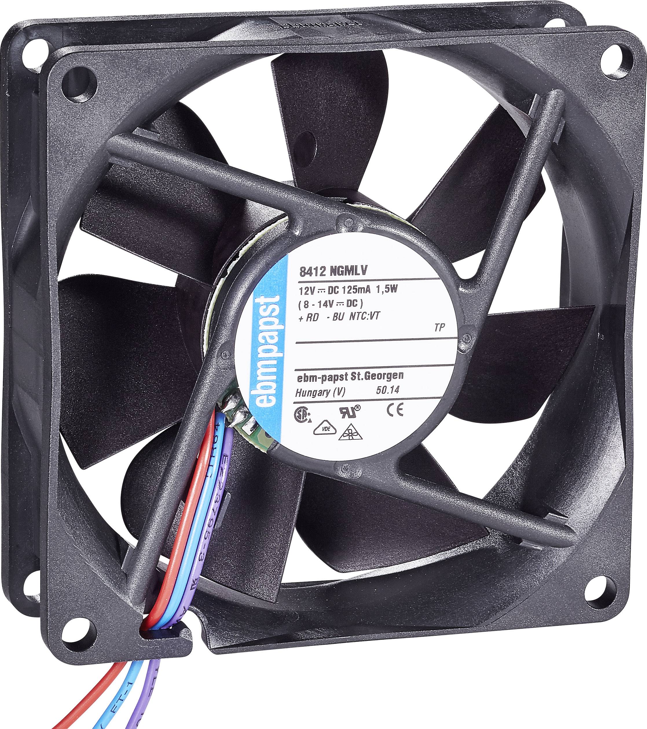 EBM Papst 8412 NGMLV Axiallüfter 12 V/DC 45 m³/h (L x B x H) 80 x 80 x 25 mm