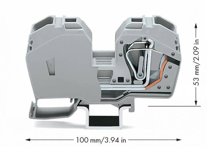WAGO 285-635 Durchgangsklemme 16 mm Zugfeder Belegung: L Grau 15 St.