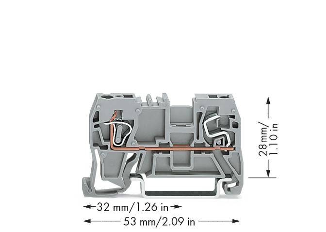 WAGO 290-901 Durchgangsklemme 5mm Zugfeder Belegung: L Grau 100St.