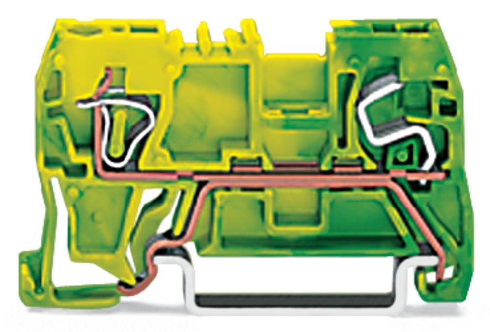WAGO 290-907 Schutzleiterklemme 5 mm Zugfeder Belegung: PE Grün, Gelb 100 St.