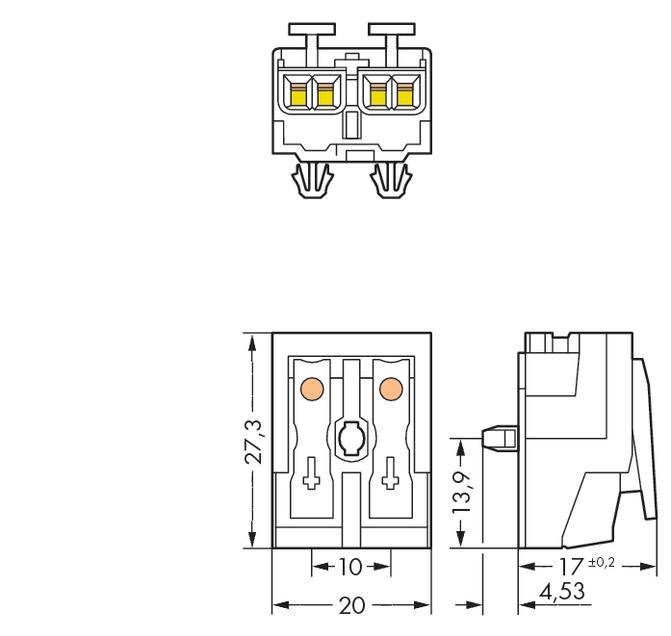 Netzanschlussklemme starr: 0.5-1.5 mm² Polzahl: 2 WAGO 1000 St. Weiß