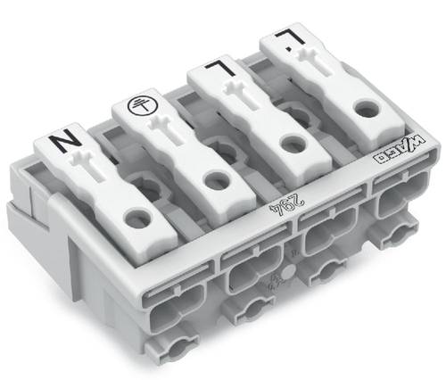WAGO Netzanschlussklemme starr: 0.5-1.5 mm² Polzahl: 4 500 St. Weiß