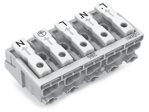 WAGO Netzanschlussklemme starr: 0.5-1.5 mm² Polzahl: 5 250 St. Weiß