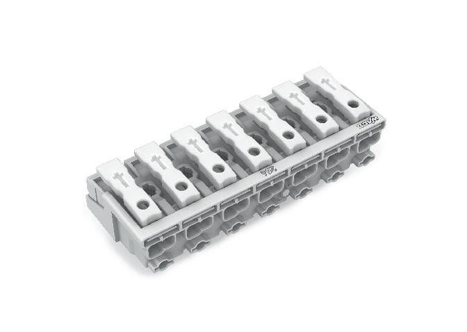 WAGO Netzanschlussklemme starr: 0.5-1.5mm² Polzahl: 7 200 St. Weiß