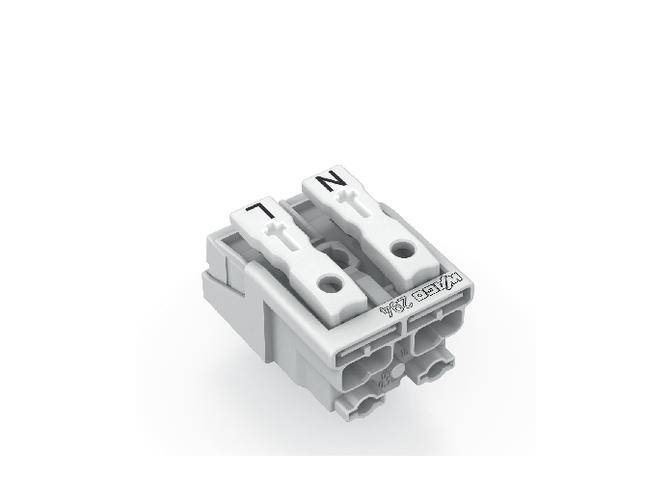 WAGO Netzanschlussklemme starr: 0.5-1.5mm² Polzahl: 2 1000 St. Weiß