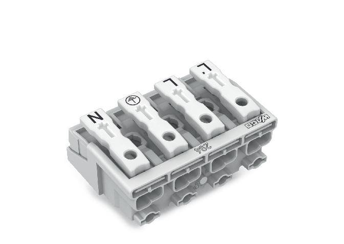 WAGO Netzanschlussklemme starr: 0.5-1.5mm² Polzahl: 4 500 St. Weiß