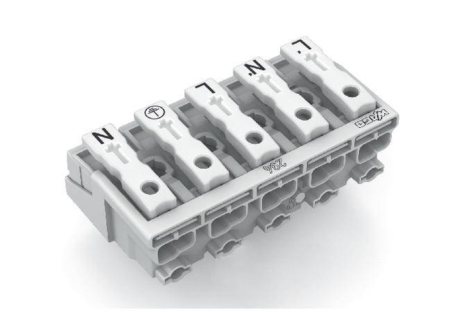 Netzanschlussklemme starr: 0.5-1.5 mm² Polzahl: 5 WAGO 250 St. Weiß