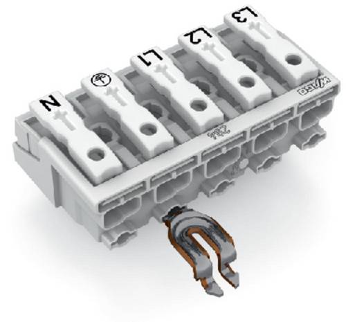 WAGO Netzanschlussklemme starr: 0.5-1.5 mm² Polzahl: 5 250 St. Weiß