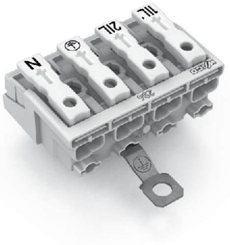 WAGO Netzanschlussklemme starr: 0.5-1.5 mm² Polzahl: 4 500 St. Weiß