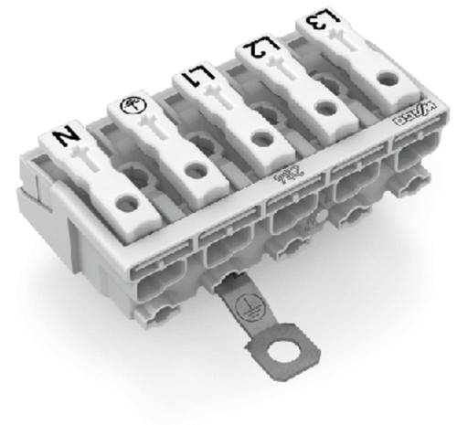 WAGO Netzanschlussklemme starr: 0.5-1.5 mm² Polzahl: 5 250 St. Weiß