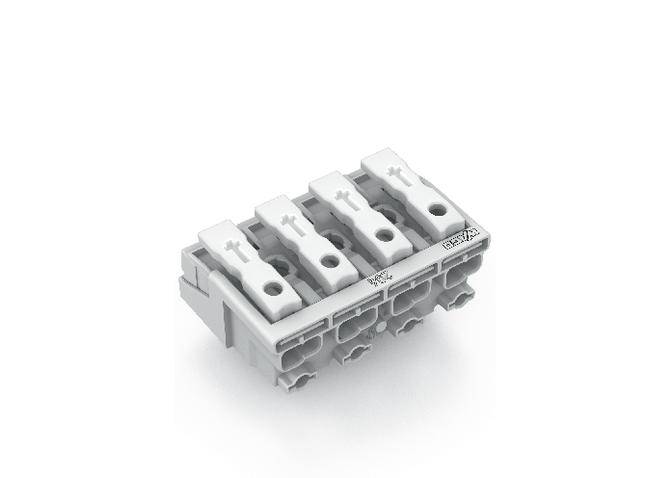 WAGO Netzanschlussklemme starr: 0.5-1.5mm² Polzahl: 4 500 St. Weiß