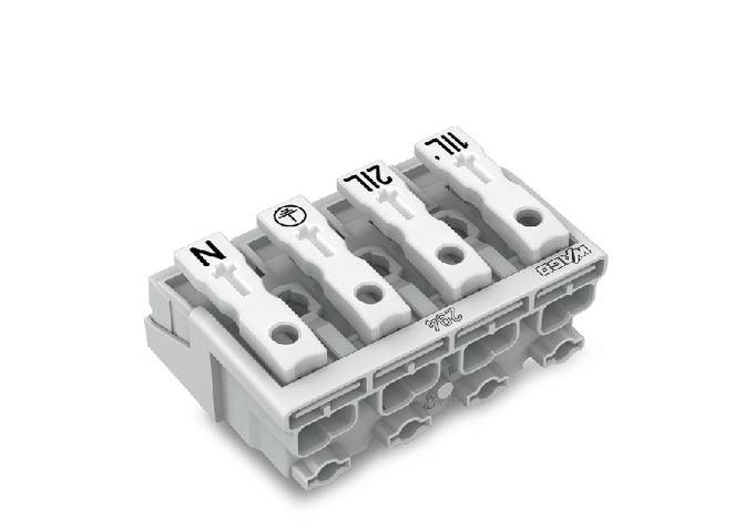 WAGO Netzanschlussklemme starr: 0.5-1.5mm² Polzahl: 4 500 St. Weiß