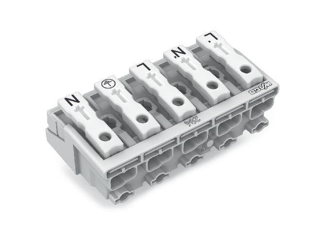 WAGO Netzanschlussklemme starr: 0.5-1.5mm² Polzahl: 5 250 St. Weiß