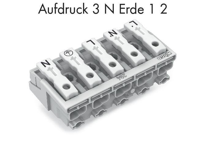 WAGO Netzanschlussklemme starr: 0.5-1.5mm² Polzahl: 5 250 St. Weiß