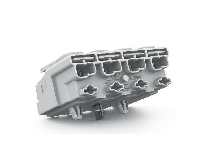WAGO Netzanschlussklemme starr: 0.5-1.5mm² Polzahl: 4 500 St. Weiß
