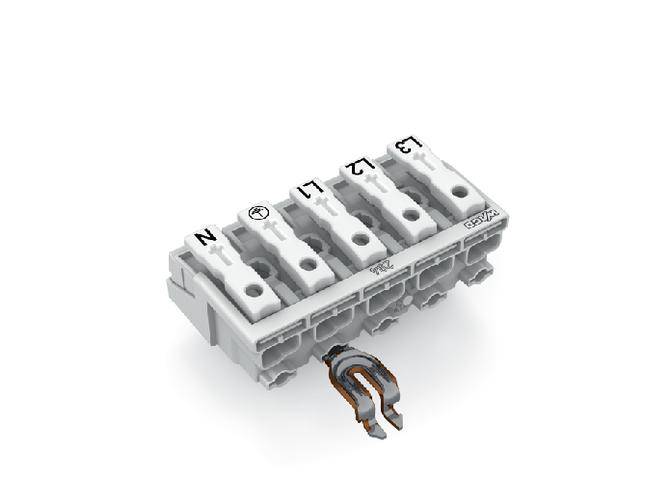 WAGO Netzanschlussklemme starr: 0.5-1.5mm² Polzahl: 5 250 St. Weiß