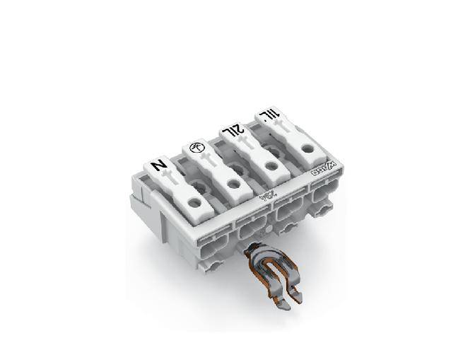 WAGO Netzanschlussklemme starr: 0.5-1.5mm² Polzahl: 4 500 St. Weiß