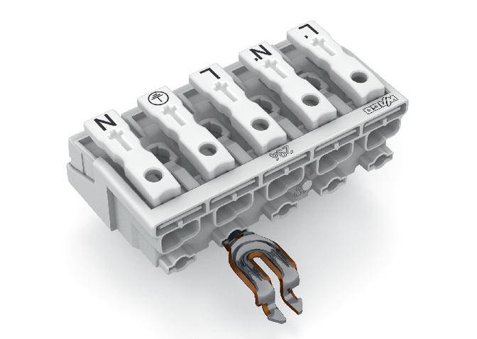 WAGO Netzanschlussklemme starr: 0.5-1.5mm² Polzahl: 5 250 St. Weiß