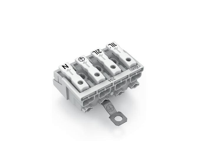 WAGO Netzanschlussklemme starr: 0.5-1.5mm² Polzahl: 4 500 St. Weiß