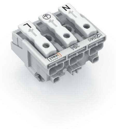 WAGO Netzanschlussklemme starr: 0.5-2.5 mm² Polzahl: 3 500 St. Weiß