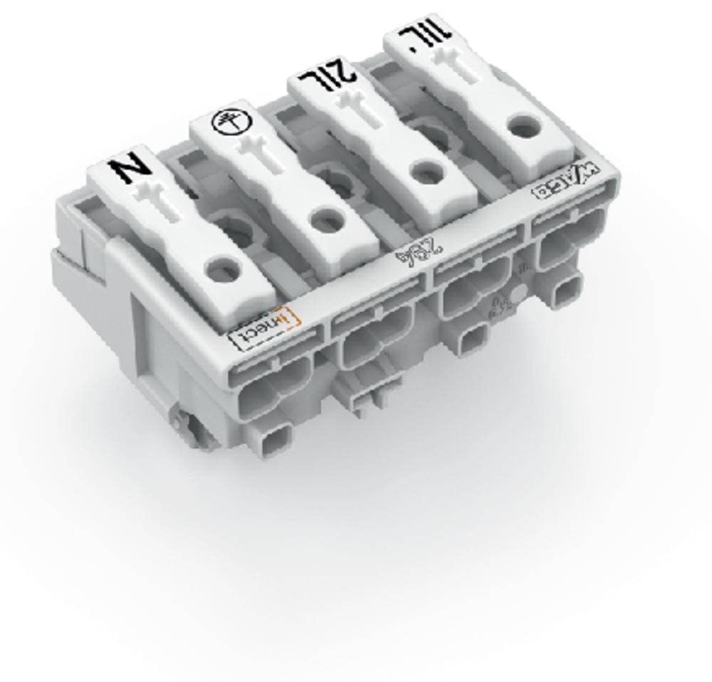 WAGO Netzanschlussklemme starr: 0.5-2.5mm² Polzahl: 4 500 St. Weiß