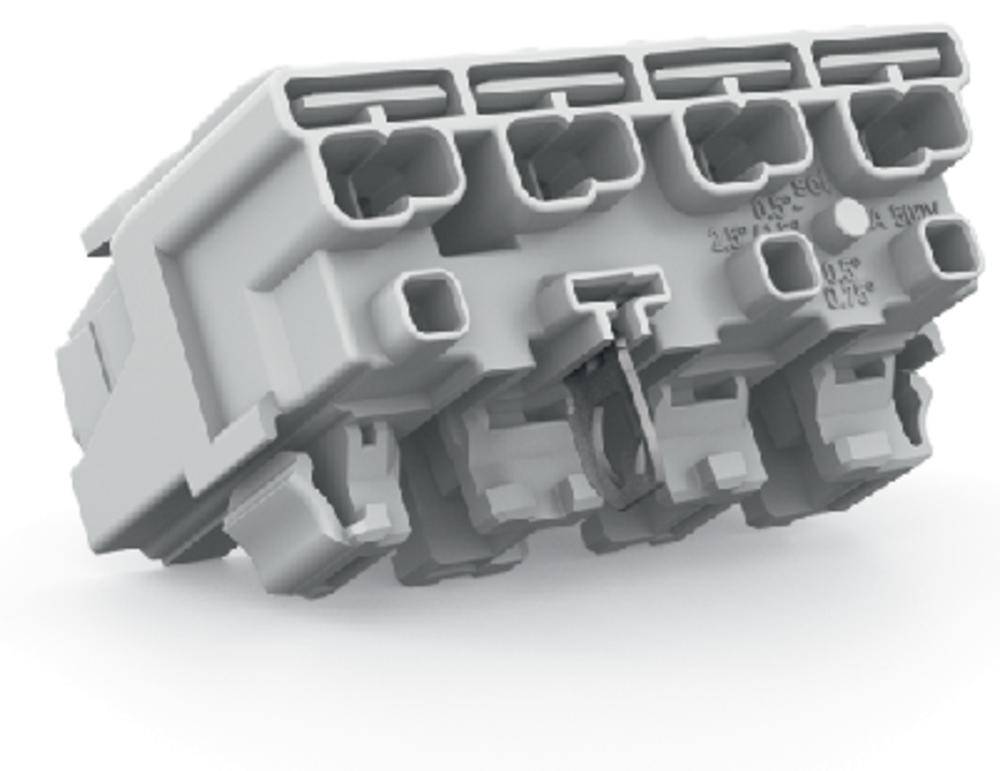 WAGO Netzanschlussklemme starr: 0.5-2.5mm² Polzahl: 4 500 St. Weiß