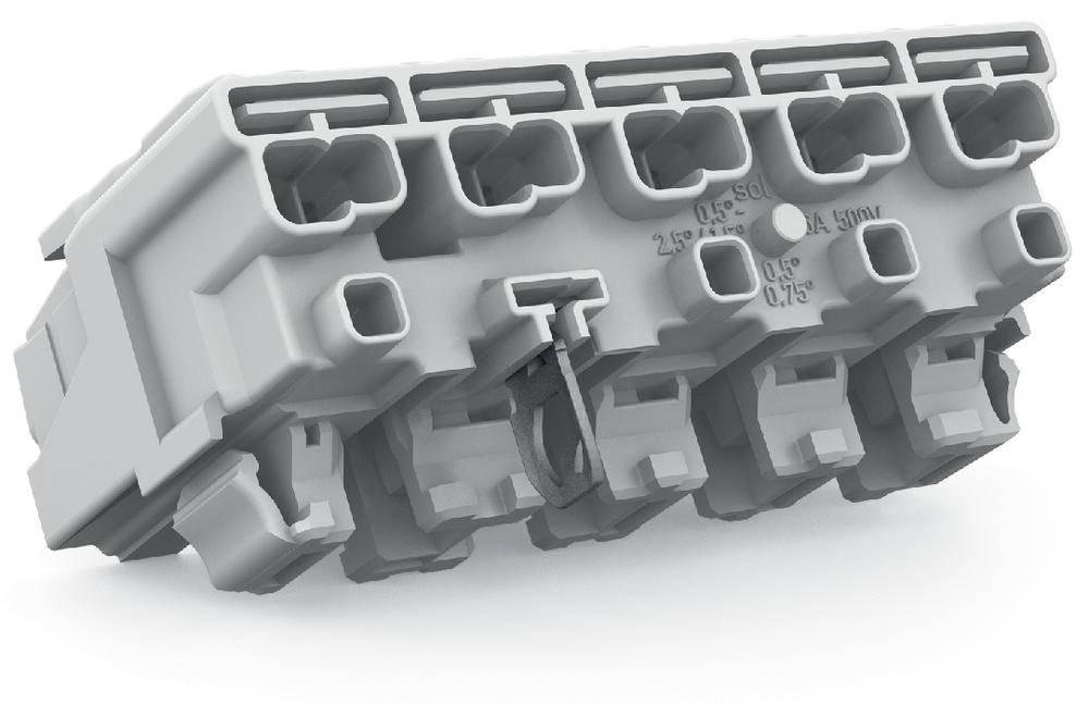 WAGO Netzanschlussklemme starr: 0.5-2.5 mm² Polzahl: 5 250 St. Weiß