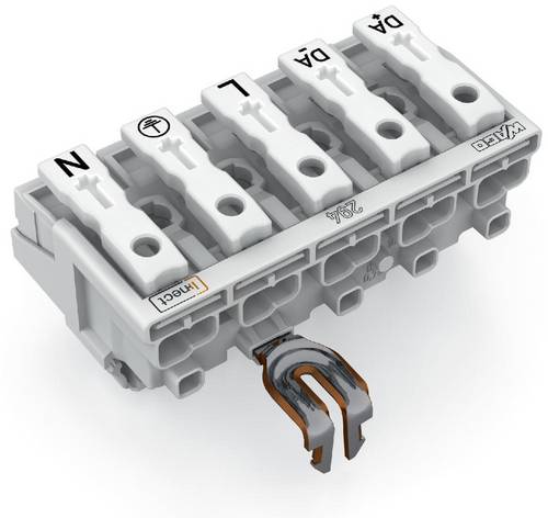 WAGO Netzanschlussklemme starr: 0.5-2.5 mm² Polzahl: 5 250 St. Weiß