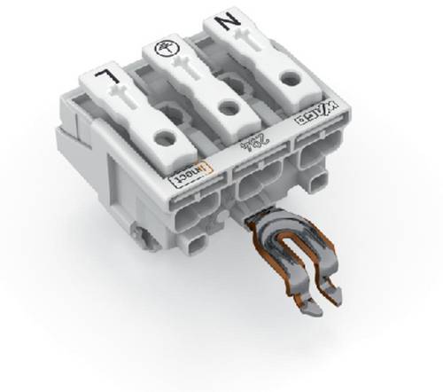WAGO Netzanschlussklemme starr: 0.5-2.5 mm² Polzahl: 3 500 St. Weiß