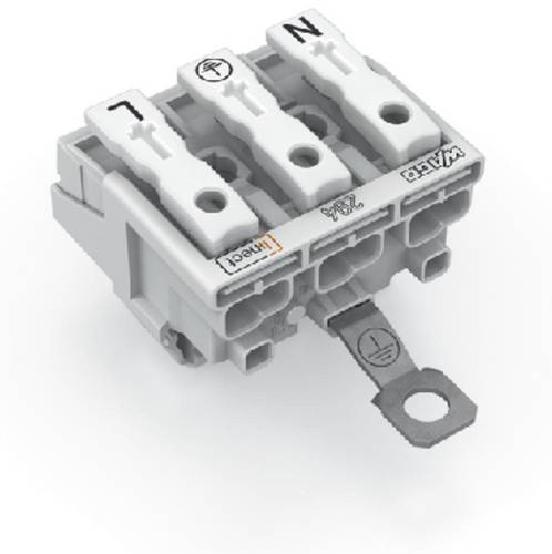 WAGO Netzanschlussklemme starr: 0.5-2.5 mm² Polzahl: 3 500 St. Weiß