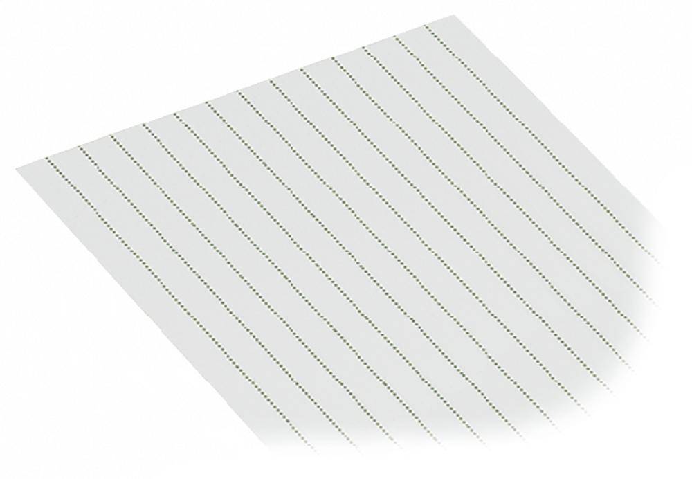 Papierbogen mit grauen, parallel verlaufenden horizontalen Linien in regelmäßigen Abständen.