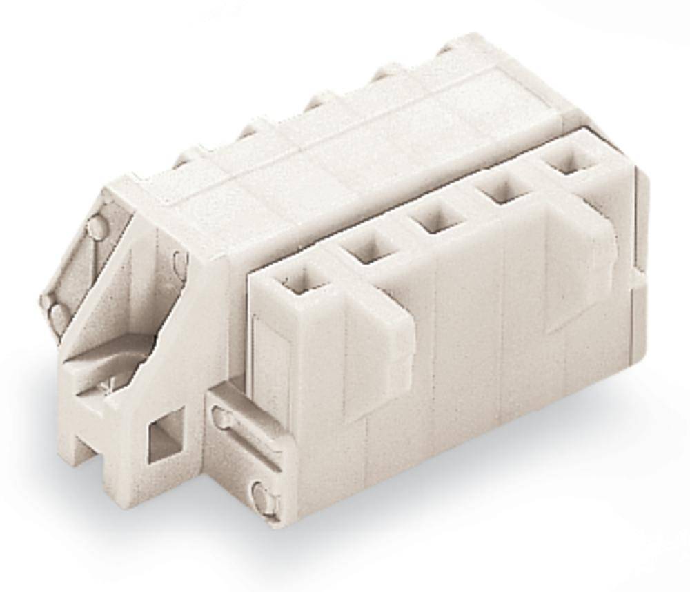 Weiße Steckbuchse mit mehreren Anschlüssen. Geeignet für elektronische Geräte zur sicheren Verbindung von Kabeln.