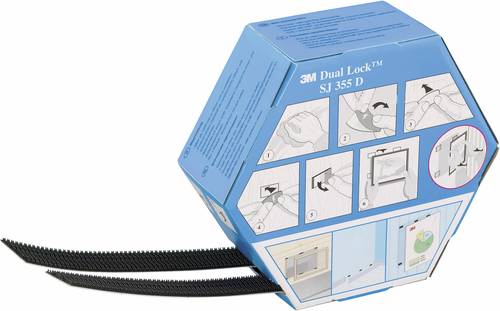 SJ 355D Dual Lock Klettband zum Aufkleben Pilzkopf (L x B) 5000mm x 25mm Schwarz 1 Paar