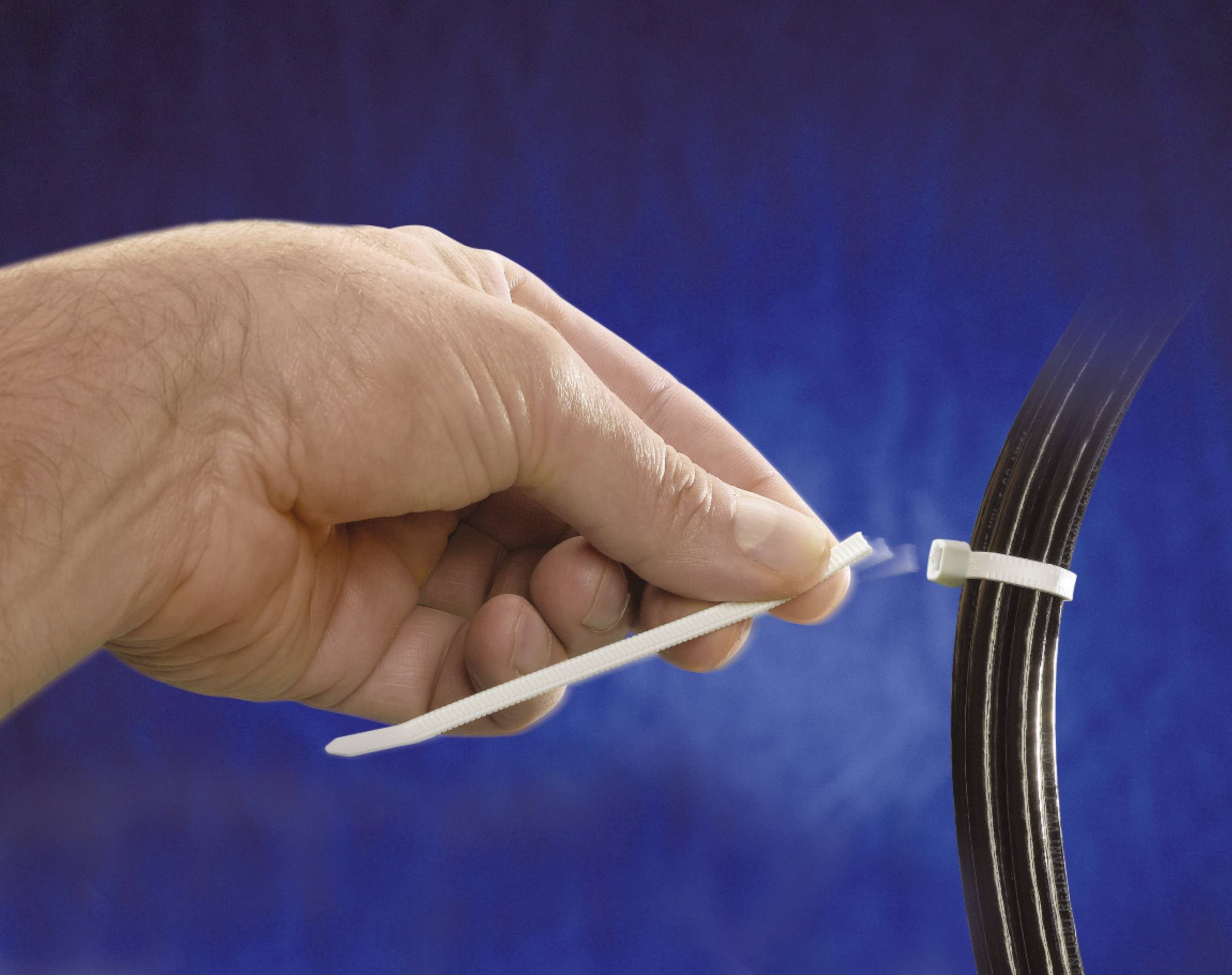 ABB DK-510BK TT-11-30-0-L-EU Kabelbinder 282 mm 4.70 mm Schwarz von Hand abreißbar, UV-stabilisiert, Witterungsstabil 50 St.