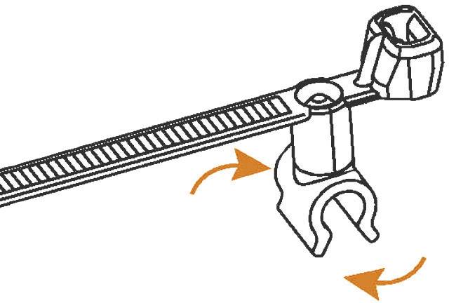 HellermannTyton 155-31202 T50SVC5-PA66HS-BK Kabelbinder 4.70 mm Schwarz mit Kantenbefestigung, mit drehbarer Halterung 1 St.