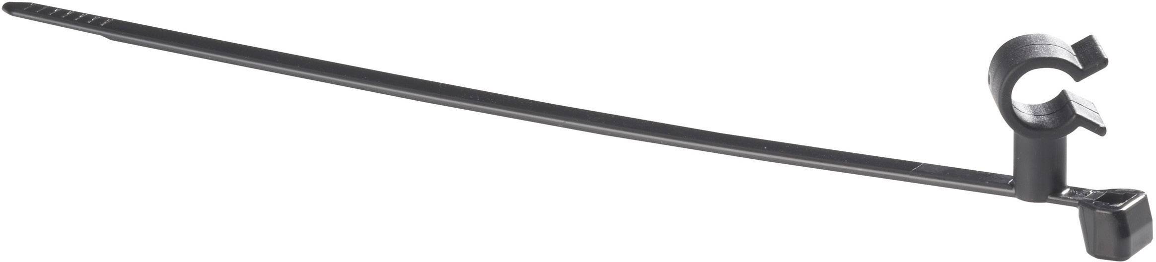 HellermannTyton 155-31202 T50SVC5-PA66HS-BK Kabelbinder 4.70 mm Schwarz mit Kantenbefestigung, mit drehbarer Halterung 1 St.