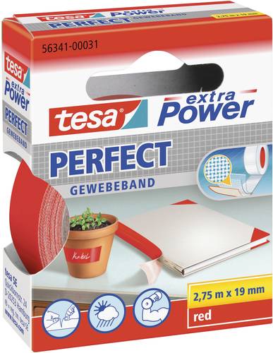 TESA 56341-00031-02 Gewebeklebeband tesa® extra Power Rot (L x B) 2.75m x 19mm 1St.