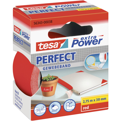 TESA PERFECT 56343-00038-03 Gewebeklebeband tesa® extra Power Rot (L x B) 2.75 m x 38 mm 1 St.