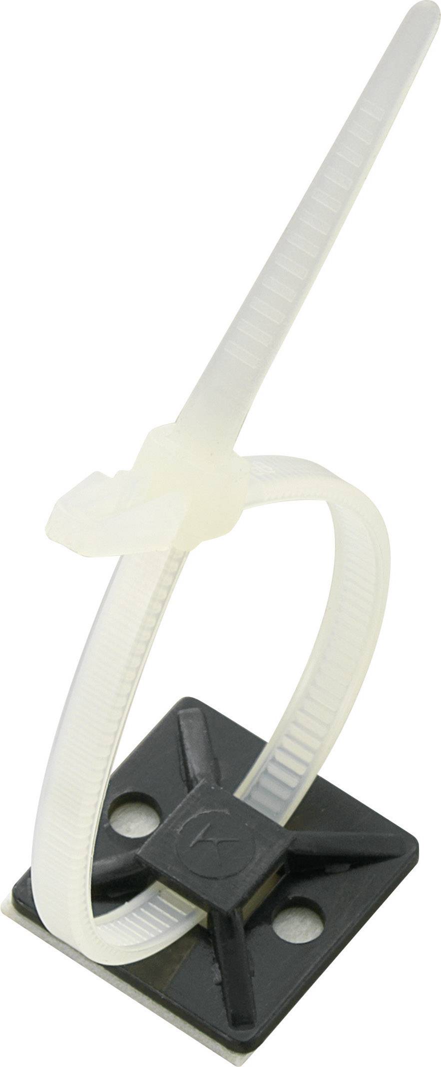 TRU Components TC-HCR3838203 Befestigungssockel selbstklebend 1593051 Bündel-Ø-Bereich 16.20mm (max) 4fach einfädeln Schwarz