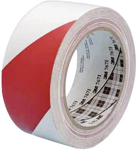 Ruban adhésif PVC 764i 3M 767RW50 rouge/blanc (L x l) 33 m x 50 mm résine caoutchouc